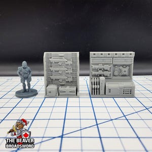 Scifi Small Armory - EC3D , Infinity, Legion, Sci-fi, Cyberpunk, Starfinder, tabletop terrain, Sci-fi Scenery, Wargaming, Space, Weapons