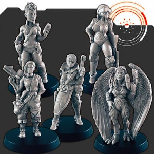 Sci-Fi Badass Ladies mini set - EC3D | Legion | Cyberpunk | Starfinder | Scifi | Cybernetic | Alien | Human | Female | Rogue | Bandit