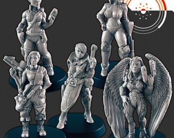 SF バダス レディース ミニセット - EC3D | レギオン | サイバーパンク | スターファインダー | SF | サイバネティック | エイリアン | 人間 | 女性 | ローグ | バンディット