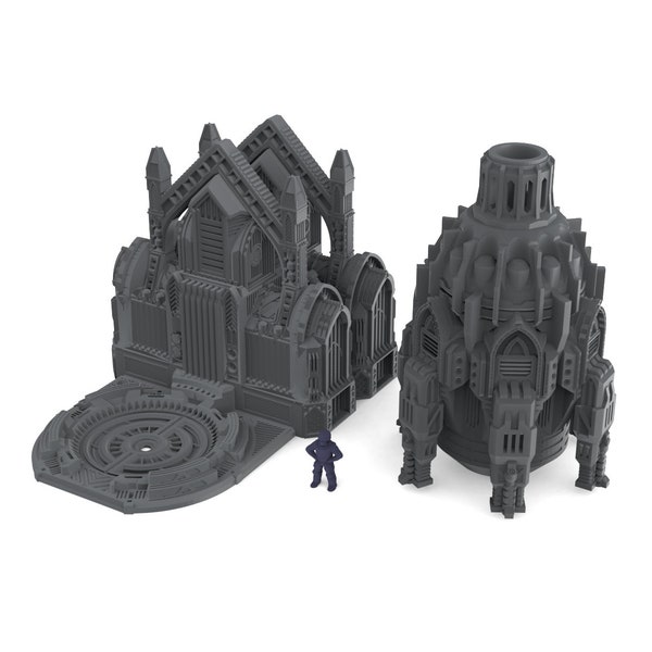 Terra Forma Facility - Gothic Scifi terrain - Infinity, Legion, Sci-fi, Scifi, Cyberpunk, tabletop, Scatter Scenery 32mm 28mm