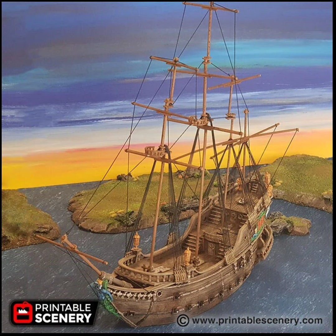 The Galleon the Lost Ships, Dnd 5E, Pathfinder 2E 15mm 28mm 32mm