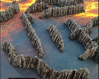Dark Caverns Modular Wall Pieces - Printable Scenery | Dungeon | Cave | DnD | Underdark | Grotto | Cavern |    Scatter Terrain | Pathfinder
