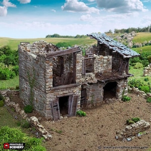 Ruined King Stables - King and Country, DnD, Pathfinder, 15mm, 28mm, 32mm, wargaming terrain, scatter scenery D&D medieval