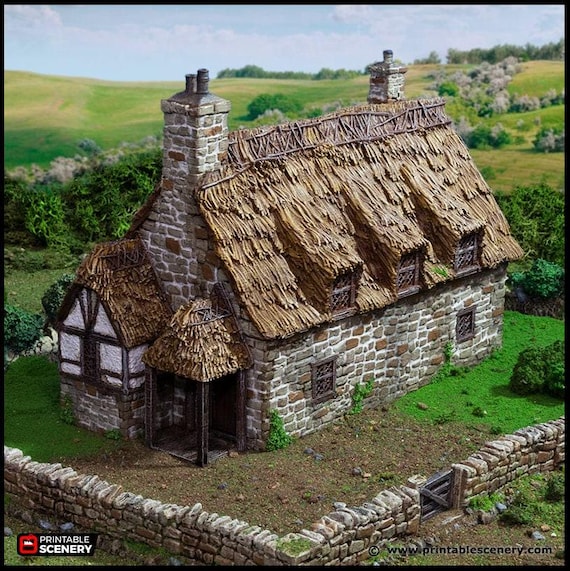 QP3D Grande Ruine Médiévale à Plusieurs Niveaux – Terrain 28-32 Mm, Imprimé En PLA, Pour Wargames Fantasy