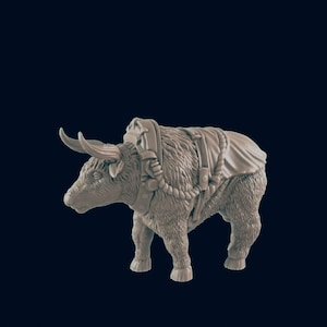 Harnessed Oxen - EC3D | DnD | Animal | Cow | Bull | Commoner | 32mm | Pathfinder | Pig | TTRPG | Wargaming