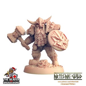 Dwarven Defender A - Artisan Guild | DnD | Fighter | Barbarian | Dwarf | Cleric | Paladin | Pathfinder | TTRPG | Wargaming, Frostgrave
