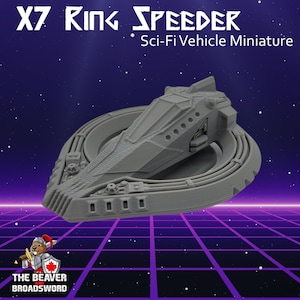 Miniatura de vehículo de ciencia ficción X7 Ring Speeder - Novus Landing / Terreno / Nave espacial / Coche / Infinity, Legion Sci-Fi, Cyberpunk 2077, Wargaming