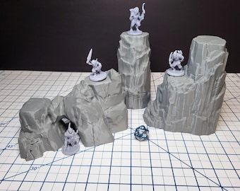 Large Rock Terrain Set 1 - Scatter Scenery by EC3D, for TTRPGs and Wargaming - Mountain, Rocks, Canyon, DnD mini, Pathfinder, Tabletop