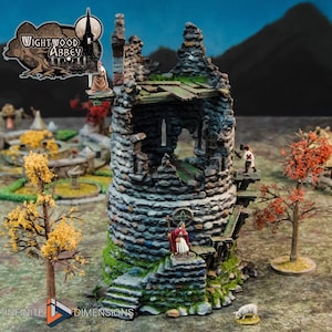 Ruined Rookery Tower - Whitewood Abbey Set | Diorama | DnD | Wargaming | Building | Village | Town - High Quality 3D Printed, 15mm 28mm 32mm