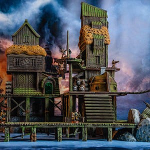 Pirate Dock - Pirates vs. Sailors Nightmare At Sea - DnD, Wargaming, Ocean, Boat, Ship, Docks, Tortuga, Black Flag, Pathfinder, Age of Sail