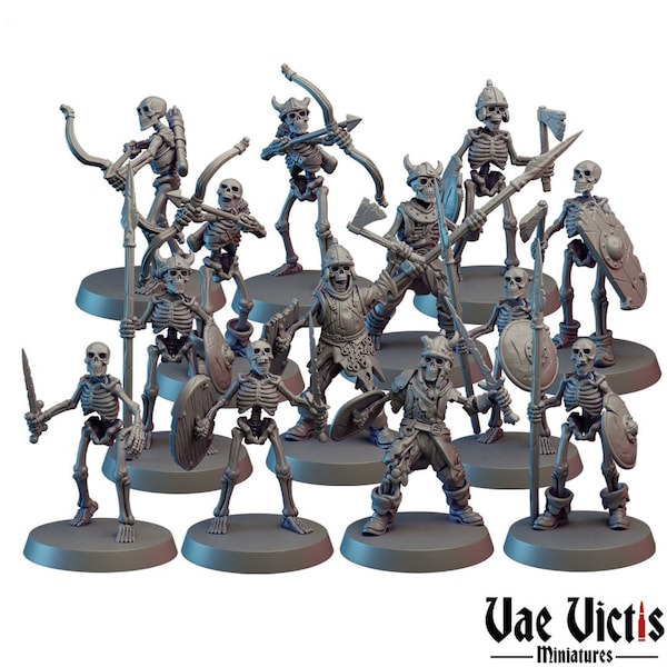 Skeleton Warband 28mm mini set - Vae Victis Miniatures | DnD | Undead | Monster| Necromancer | Pathfinder | TTRPG | Wargaming | Frostgrave