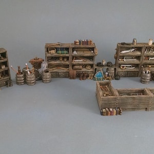 General Store Scatter - Heroes Hoard | DnD | Tabletop Terrain | Medieval | Scenery | 32mm | Pathfinder | TTRPG | Wargaming image 1