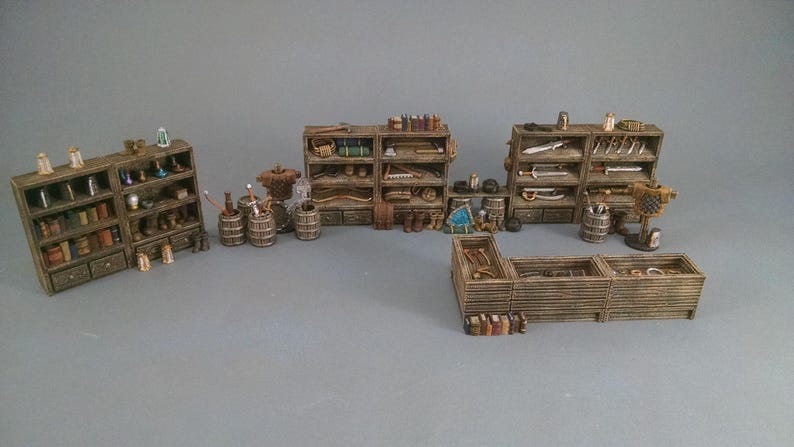 General Store Scatter - Heroes Hoard | DnD | Tabletop Terrain | Medieval | Scenery | 32mm | Pathfinder | TTRPG | Wargaming image 1