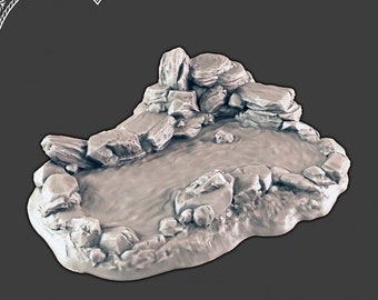 Desert Oasis - DND Terrain, EC3D Scorching Sands, Desert Miniatures | Eastern | Sand | Dunes | Scatter Scenery | Pathfinder | Wargaming