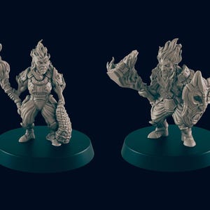 Azer - EC3D, DnD | Dwarf| Monster | Male | Female | Fire | 32mm | Pathfinder | Fantasy | Wizard | Wargaming | Frostgrave