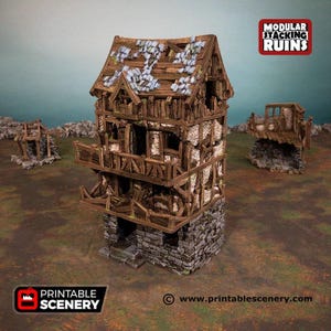 Murder Row - Ruínas de Shadowfey, DnD, Pathfinder 15 mm, 28 mm, 32 mm, cenário de jogo de guerra, ação de ferrolho, terreno de mesa, construção