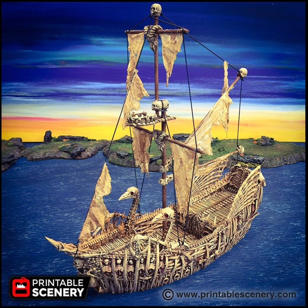 The Undead Fluyt the Lost Ships, Dnd 5E, Pathfinder 2E 15mm 28mm 32mm