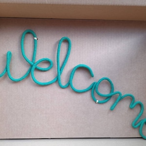 Welcome Cotton Knitted Wire Word / Home Gift / Word Sign / Wire Art / Home Decor / Door Decoration / New Home / Wall / Shelf / Porch