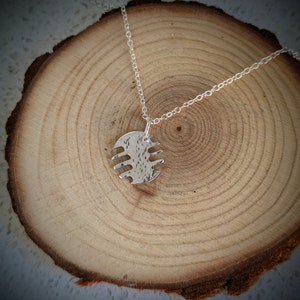 Hammered  and cut 925 Silver Circle Pendant