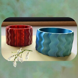 S Wave Plant Pot Indoor Planter Pot Succulent Cactus Flower Planter Modern Indoor Planters 3d Printed Plant Pots Drainage Hole Home Decor