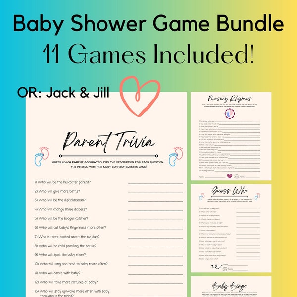 Jack and Jill Baby Shower Game Etsy