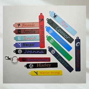 Benutzerdefinierte Sport Name Schlüsselbund, personalisierte Name Schlüsselbund, benutzerdefinierte Namen Tag, Sport Schlüsselbund, Rucksack Tags, Kinder Namen Tags, 3d Print Schlüsselbund