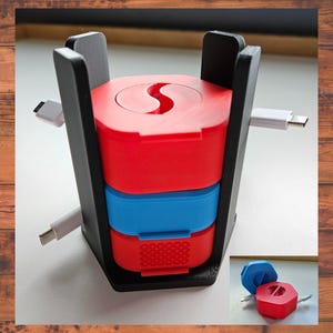ポータブル USB ケーブルワインダー、ポータブル ケーブルオーガナイザー、ケーブルワインダー、コードワインダー、充電器オーガナイザー、3D プリント コードオーガナイザー、ケーブル管理
