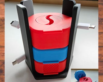 Tragbare USB-Kabelaufwicklung Tragbarer Kabelorganizer Kabelaufwicklung Kabelorganizer Kabelaufwicklung 3d Print Kabel Ladegerät Organizer Kabelmanagment