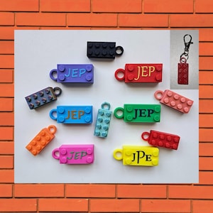Personalized Brick Keychain, 2x4 Block Keychain, Brick Keyring, 3d Print Brick Keychain, Stackable Bricks, Custom Brick Set, Party Bag Gifts
