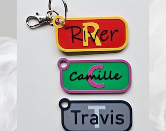 Custom Name Tag Letter Backpack Tags Custom Name Keychain Personalized Initial Name Keychain Kid's Name Tag 3d Print Keychain Party Bag Gift