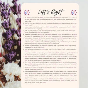Left Right Baby Shower Game, Pass the Prize Printable, Left and Right Baby Shower Activity, Left Right Storybook, Mr & Mrs Wright Poem Game
