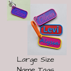 Custom Name Keychain Personalized Name Tags Carabiner Kid's Custom Name Tags Personalized Backpack Tags 3d Printed Keychains Party Bag Gifts image 2