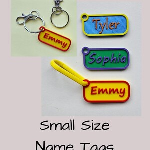Custom Name Keychain Personalized Name Tags Carabiner Kid's Custom Name Tags Personalized Backpack Tags 3d Printed Keychains Party Bag Gifts image 3
