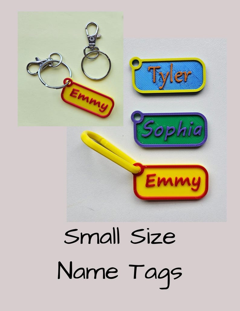 Custom Name Keychain Personalized Name Tags Carabiner Kid's Custom Name Tags Personalized Backpack Tags 3d Printed Keychains Party Bag Gifts image 3