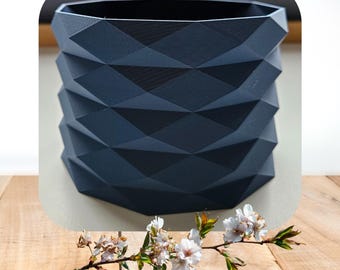 Geometric Plant Pot Contoured Planter Indoor Plant Pot Succulent Cactus Flower Planter 3d Printed Pots Drainage Hole Modern Indoor Planter