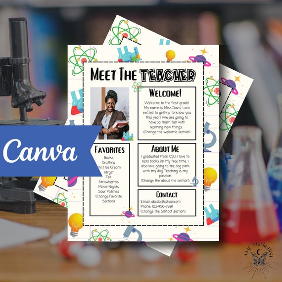 Meet the Teacher Flyer Template / Science Teacher / Teacher Etsy