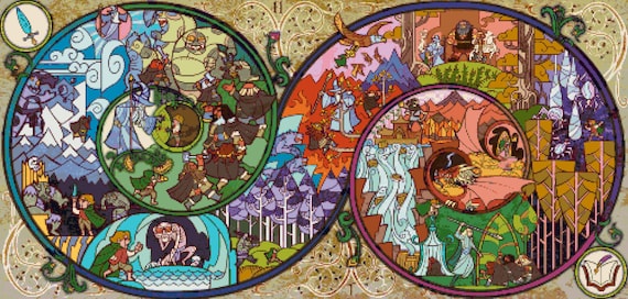 Cross Stitch Pattern the Hobbit - A Long, Long Adventure - Huge