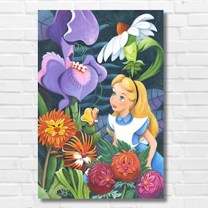 Alice in Wonderland - Talking with Flowers - Cross Stitch Pattern - PDF - Instant Digital Download