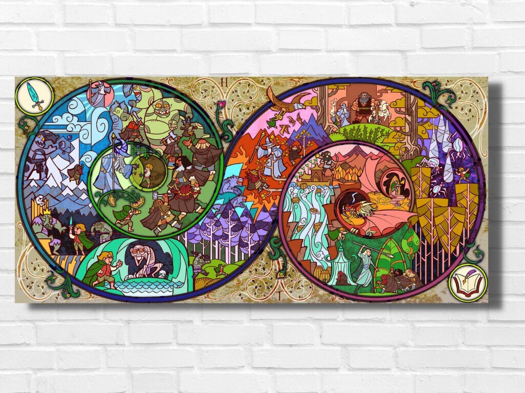 Lemoncakeさま専用 ステンドグラスパネル 「THE HOBBIT」 Cross Stitch Pattern the Hobbit - A Long, Long Adventure - Huge