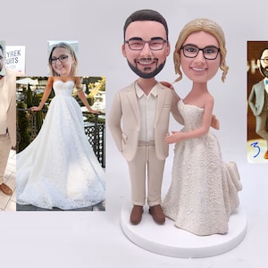 Wedding cake topper wedding topper bobble head Custom cake toppers for wedding keepsake wedding figurine Personalized wedding gift