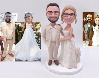 Wedding cake topper wedding topper bobble head Custom cake toppers for wedding keepsake wedding figurine Personalized wedding gift