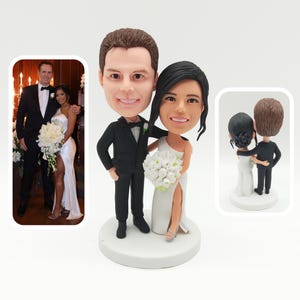 Personalized custom bobbleheads, custom wedding bobbleheads, custom couple bobbleheads, wedding figurines, anniversary gifts, cake toppers