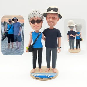 Figuras cabezonas de pareja personalizadas Etsav, regalos personalizados para parejas, estatuas de playa para parejas personalizadas, figuras cabezonas de boda, regalos de aniversario, regalos de cumpleaños