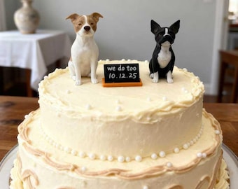 Personalized Dog Cake Toppers Custom Pet Wedding & Birthday Statues Cat Birthday Gifts Pet Anniversary Celebrations Dog Birthday Gifts