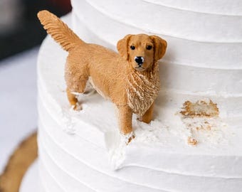 Custom Dog wedding Cake Topper, handmade Polymer Clay Pet Figurine, Dog Birthday Gift