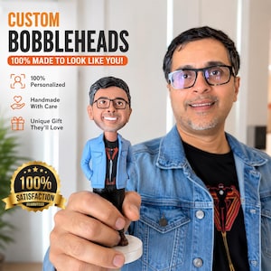 Personalisierte Wackelkopffigur, individuelle 3D-Tonfigur, Geburtstagsgeschenk, Jubiläumsgeschenk, Hochzeitsgeschenk