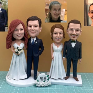 Wedding cake topper wedding topper bobble head Custom cake toppers for wedding keepsake wedding figurine Personalized wedding gift