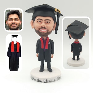 Customized Graduation Bobbleheads Figurine, Custom PhD Bobblehead, Custom Master Figurines Bobbleheads, Personalized Students Bobblehead