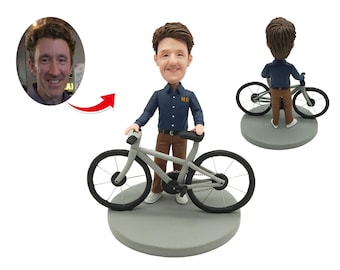 Benutzerdefinierte Fahrrad Bobbleheads, personalisierte 3D Fahrrad Statue, bestes Geschenk für Radsportler, Geschenk für Radsportbegeisterte. Papas Geschenk, Weihnachtsgeschenk