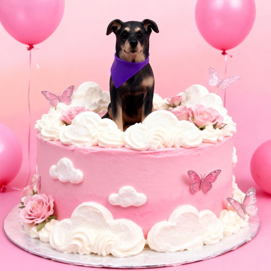 Personalized Dog Cake Topper: Custom Polymer Clay Pet Figurine - Etsy